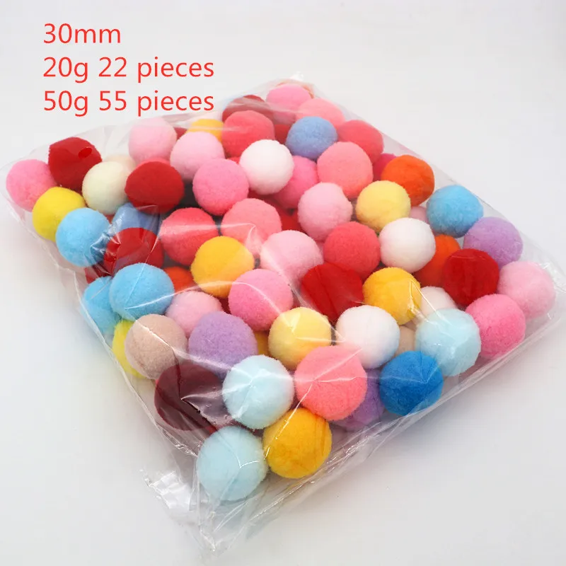 8-30mm Gemengde Pluizige Hoge Elasticiteit Zachte Pompoms Woninginrichting Diy Handgenaaide Ambachtelijke Kinderspeelgoed Bruiloft Decoratie 20-50g