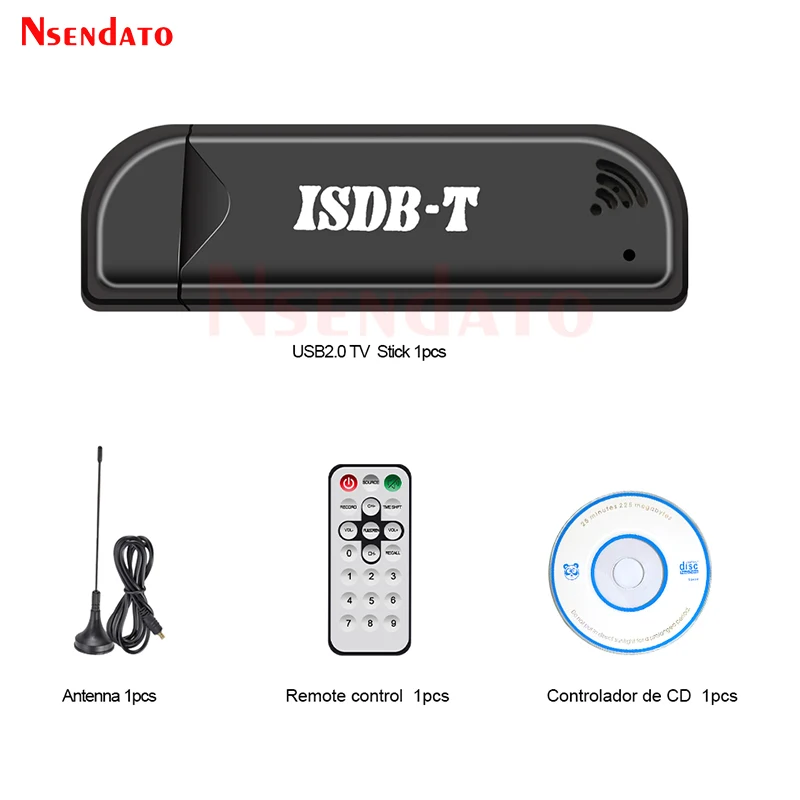 Mini Digital ISDB-T USB2.0 TV HDTV Tuner Stick Receiver Recorder With Remote Control Antenna for Brazil