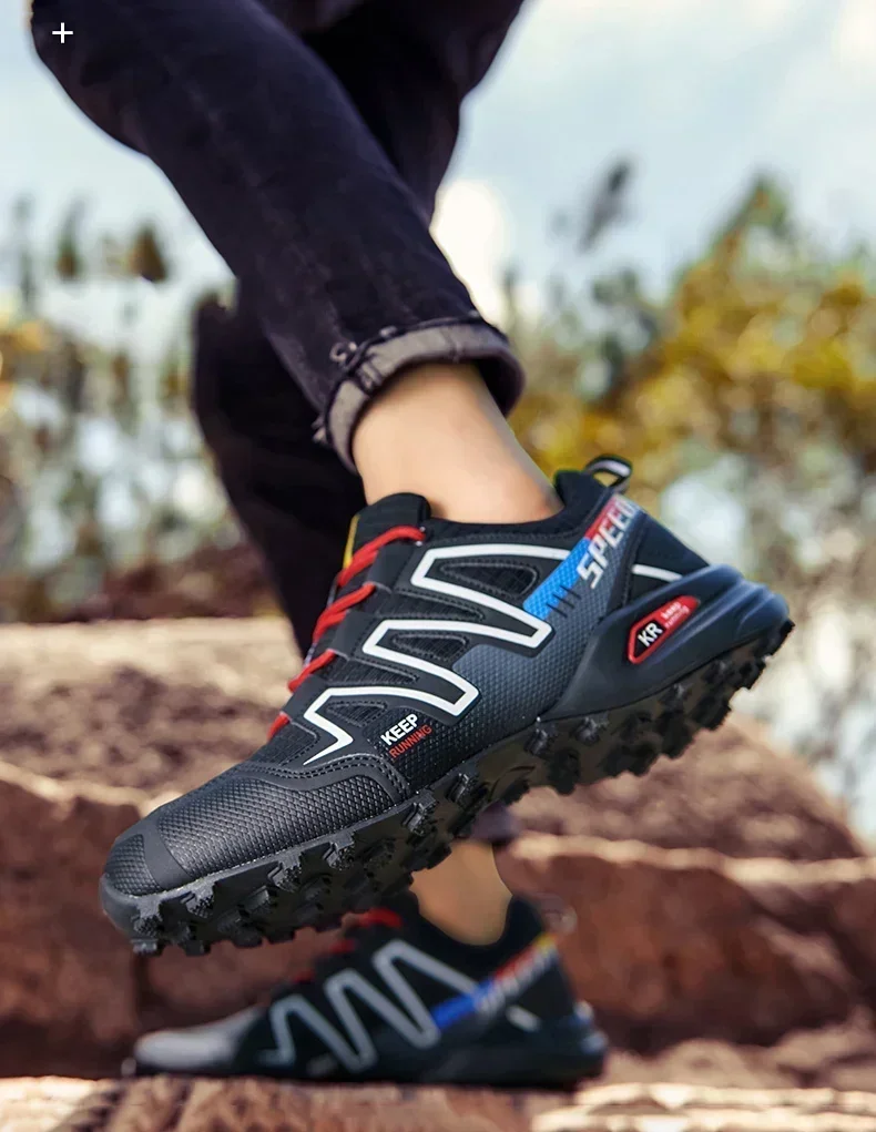 Description Picture 5 of item2024 Fashion Men Outdoor Cycling Shoes Mesh Fabric Lightweight Off-road Running Shoes Wear-resistant Anti Slip Climbing Shoes