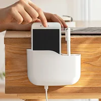 Wall Mounted Storage Box White Multi-Function Organizer Remote Control Storage Box for Tv Air Conditioner Cosmetic Storage Box 2