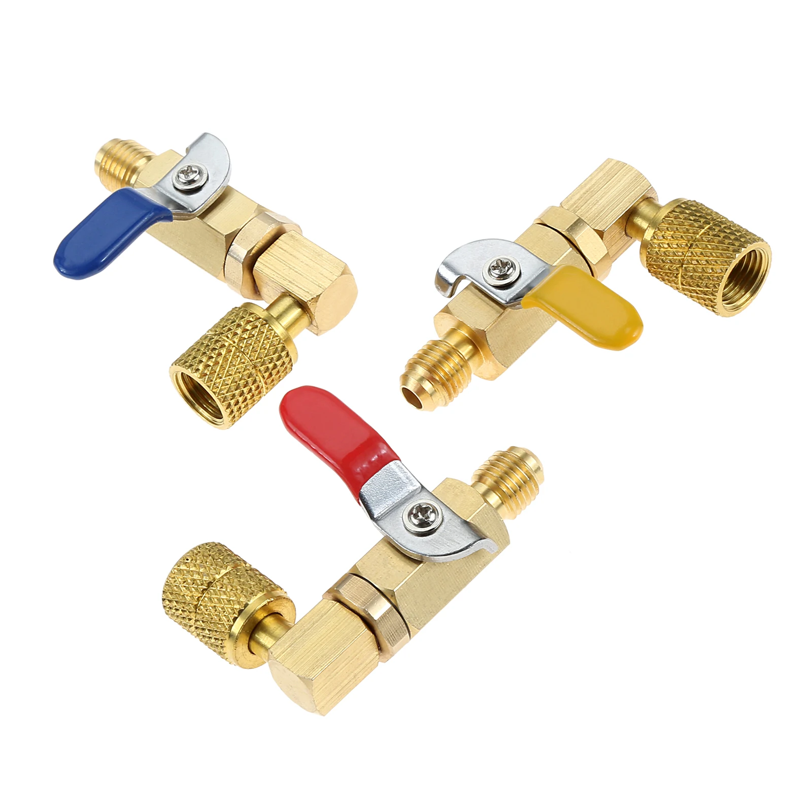 3 Pz/Set R410A Valvola A Sfera Del Condizionatore D'Aria Spegnimento 5/16 "Sae Femmina A 1/4" Sae Maschio Per Refrigerante Aria Condizionata R410A R32
