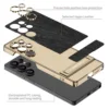 GKK Cross Grain Leather Holder Case For Samsung Galaxy S25 S24 Ultra Luxury Plating Protective Cover For Galaxy S25 Ultra Case 3