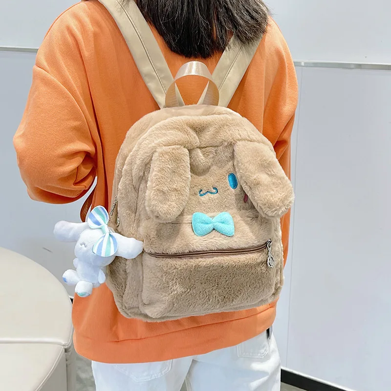 Japanese Anime Sanrio Plush Cinnamoroll Kawaii Schoolbag Fresh Girl Cute Backpack New Soft Girl Knapsack Girl's Birthday Gift