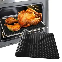 Silicone Pyramid Non - Stick Baking & Grill Mat - Reusable, Heat - Resistant (Black)