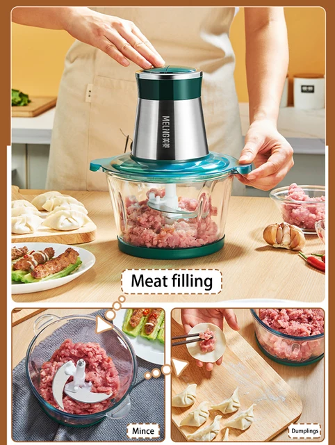 MELNG 2 Speeds Electric Chopper Meat Grinder Food Processor Slicer