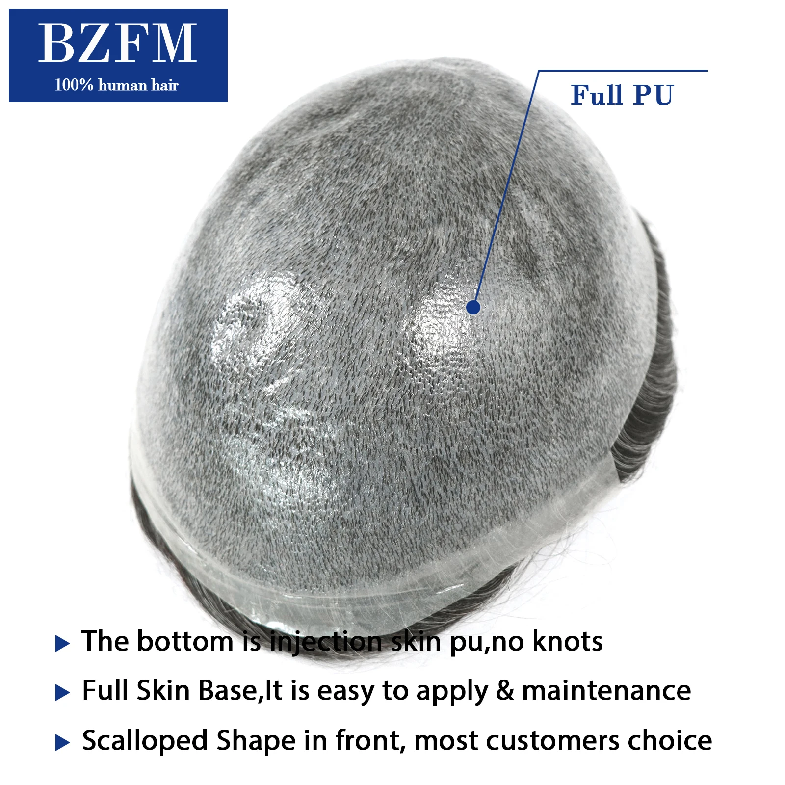 1B40 Grey White Human Hair Toupee For Men 7x9/7x10/8x10 Thin Skin