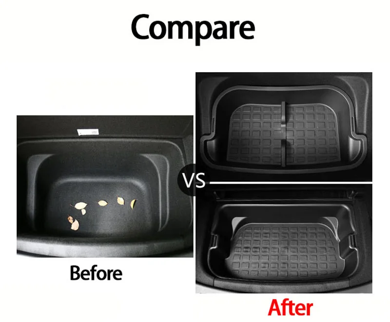 For Tesla Model Y 2021-2024 Rear Trunk Double-deck Storage Box and Front Cargo L