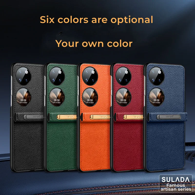 For Huawei P60 Pocket Case SULADA Master Leather Support Protection Hard Case For P50 Pocket folding case mate 50 40 case