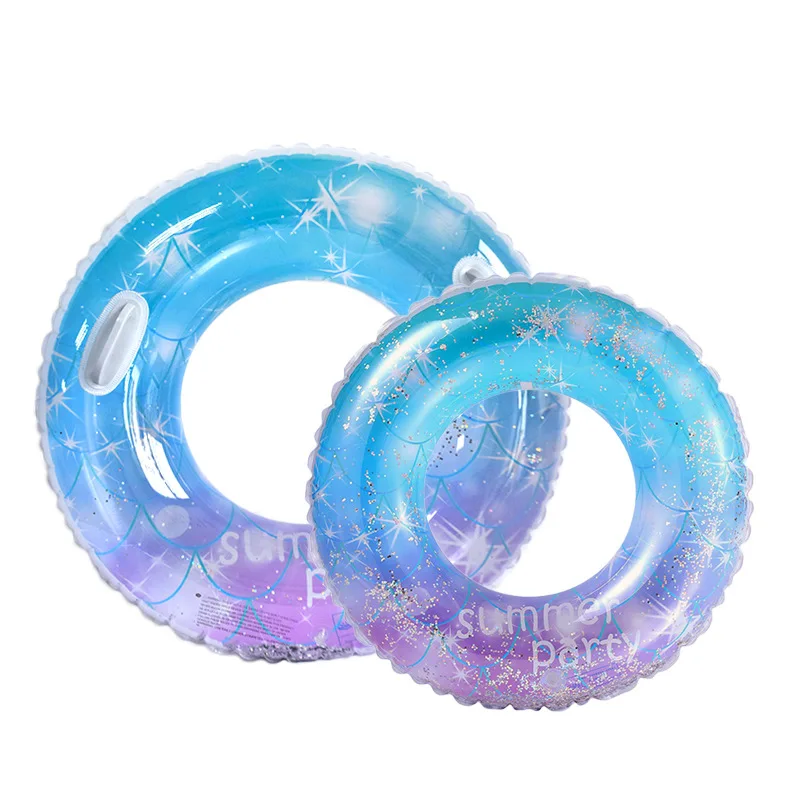 Bouée Paillettes Arc-en-Ciel Haierdidi Pour Adultes - Diamètre 75cm, PVC Résistant, Support Jusqu'à 75kg