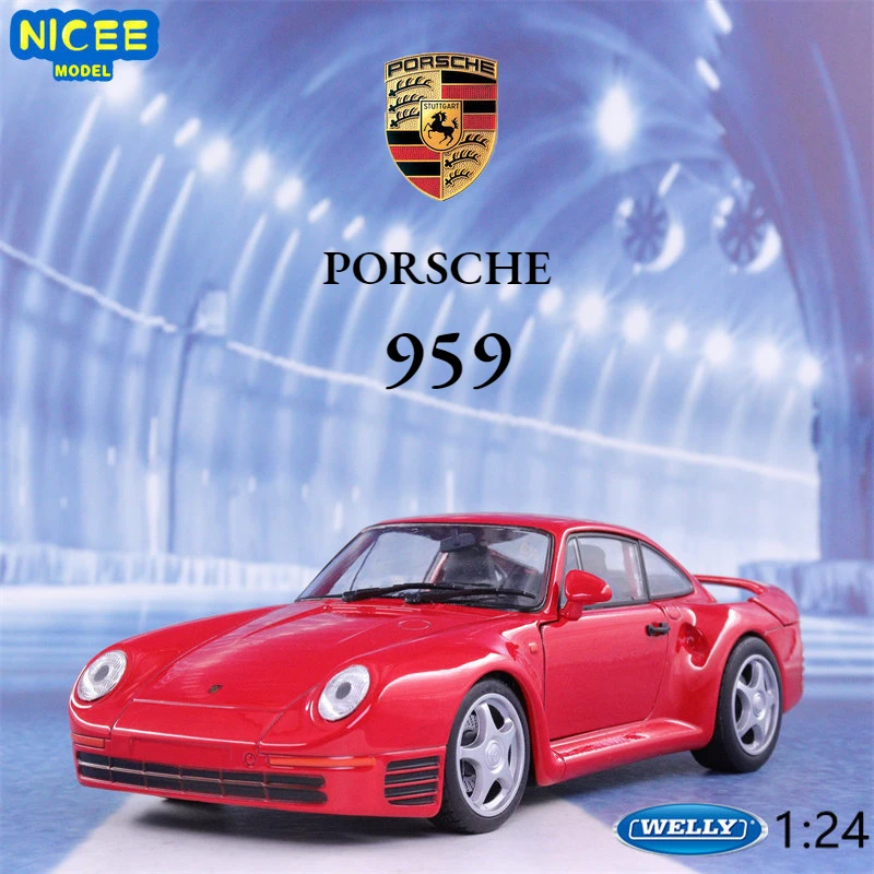 

Классический Спортивный металлический автомобиль-симулятор WELLY 1:24 Porsche 959, модель литая автомобиля, гоночный автомобиль из сплава для мальчиков, подарок, коллекция B36