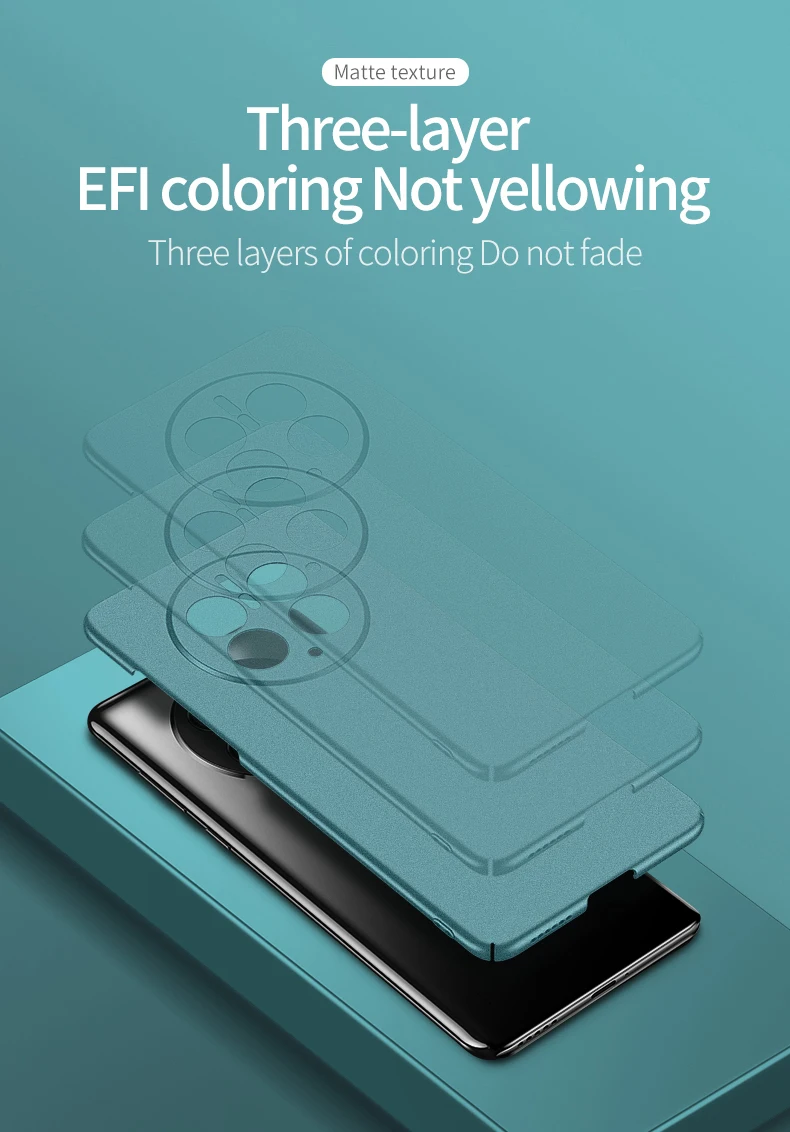 Huawei – coque rigide antichoc pour PC, étui léger, Ultra mince, mat, Mate50 Mate 40 50 60 Pro_voghion.com