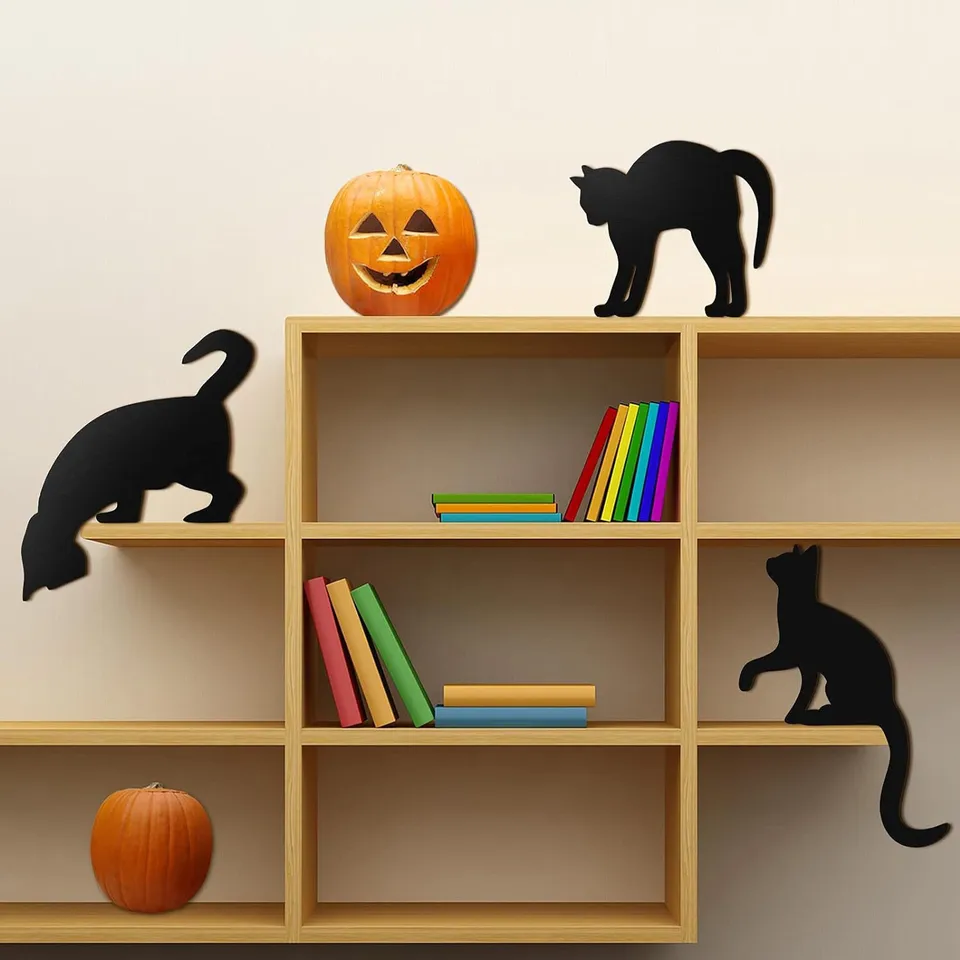 HOUVSSEN Targhe in metallo per decorazioni per la casa esterne, gatto nero in un mondo pieno di principesse Be a Witch Halloween Day 15 x 20 cm
