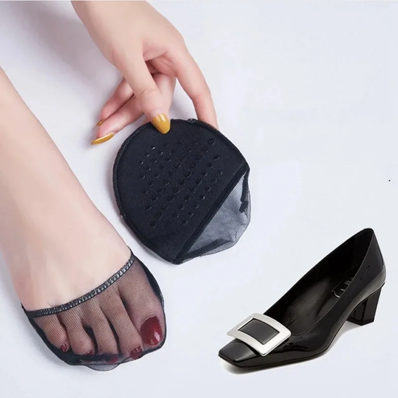 1 pair Invisible half size forefoot cushion Women's High Heels Anti-slip Foot Protectors Soft durable insoles reduce pain shoe insoles forefoot pads forefoot cushion
