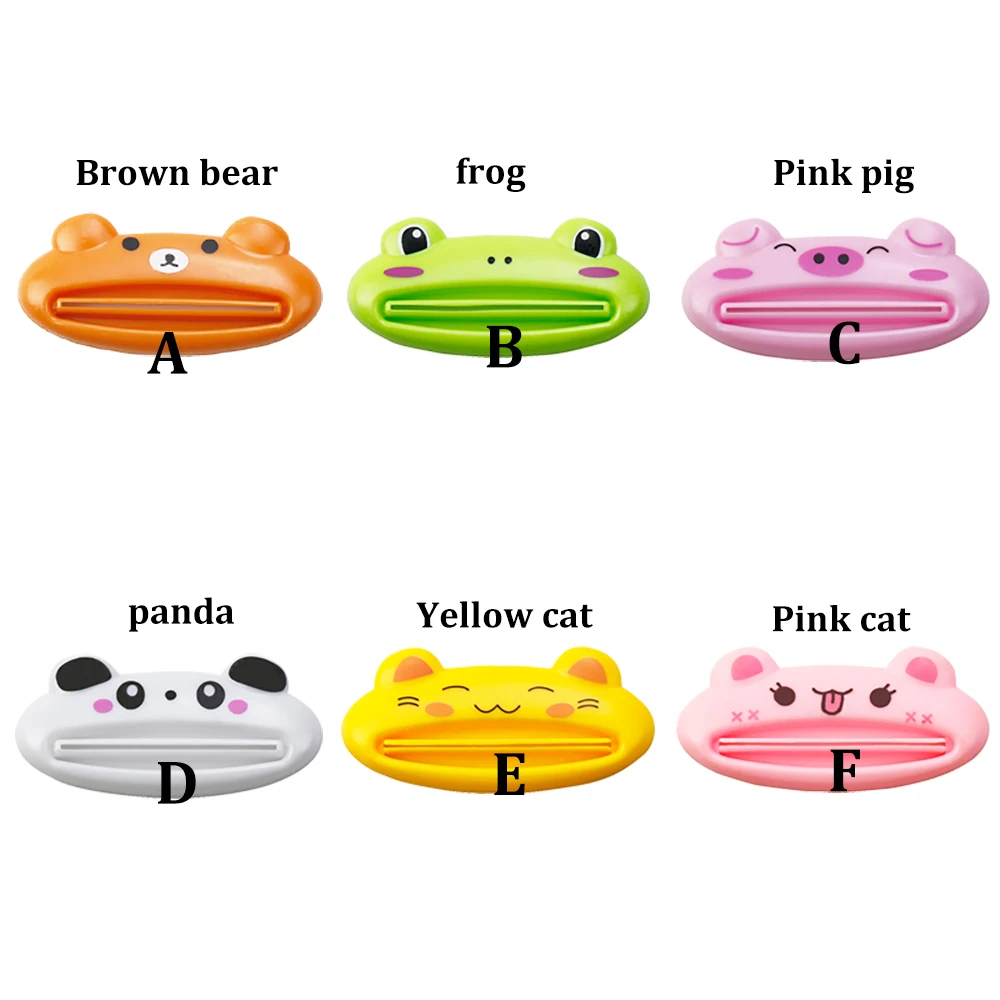 1Pcs Cartoon Animal Frog Panda Powder Pig Multipurpose Extruder Lazy Cosmetics Facial Cleanser Manual Toothpaste Extruder 6