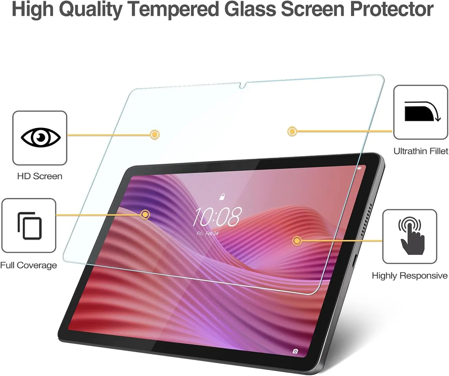 Premium 9H Tempered Glass Screen Protector for 10.1 Inch Tablets - Anti-Scratch HD Protective Film