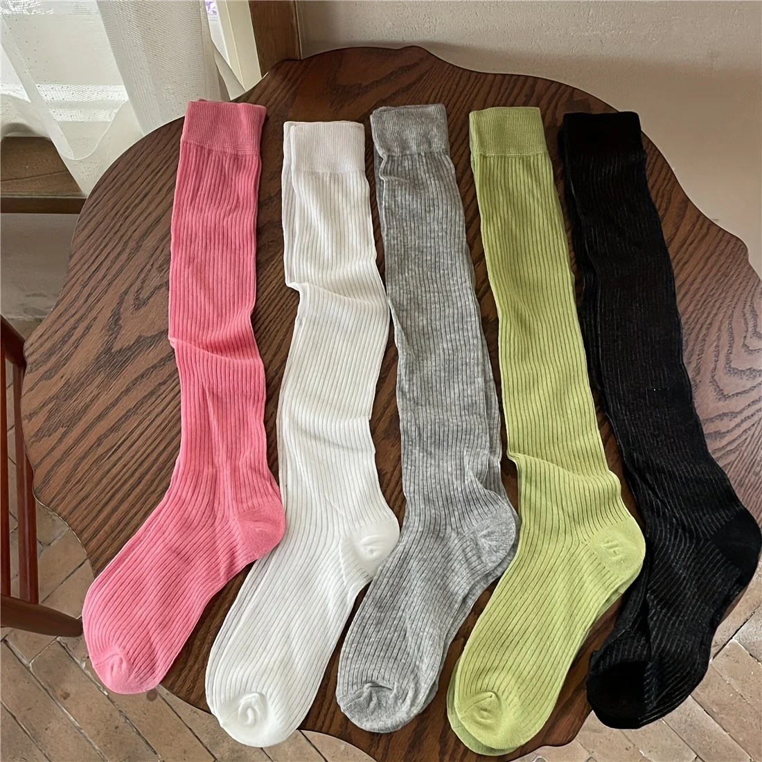 Korean Vertical Striped Long Tube Socks - Versatile SpringSummer Stacked Socks