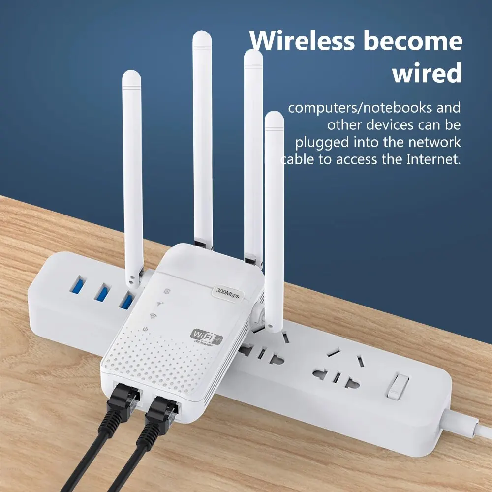 High-Speed 300Mbps WiFi Range Extender & Signal Booster