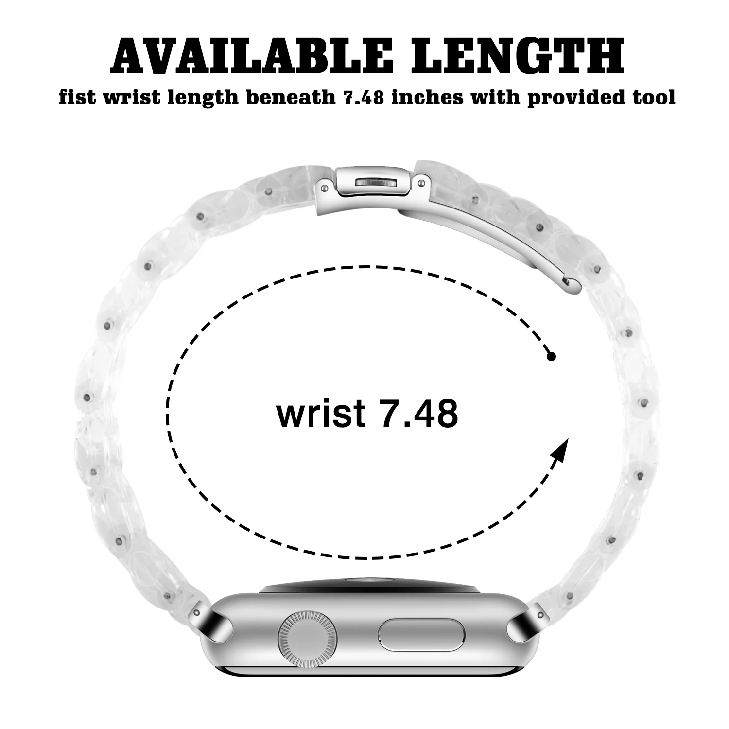 Colorful Transparent Resin Watchband - Fashionable Bracelet Strap (22mm)