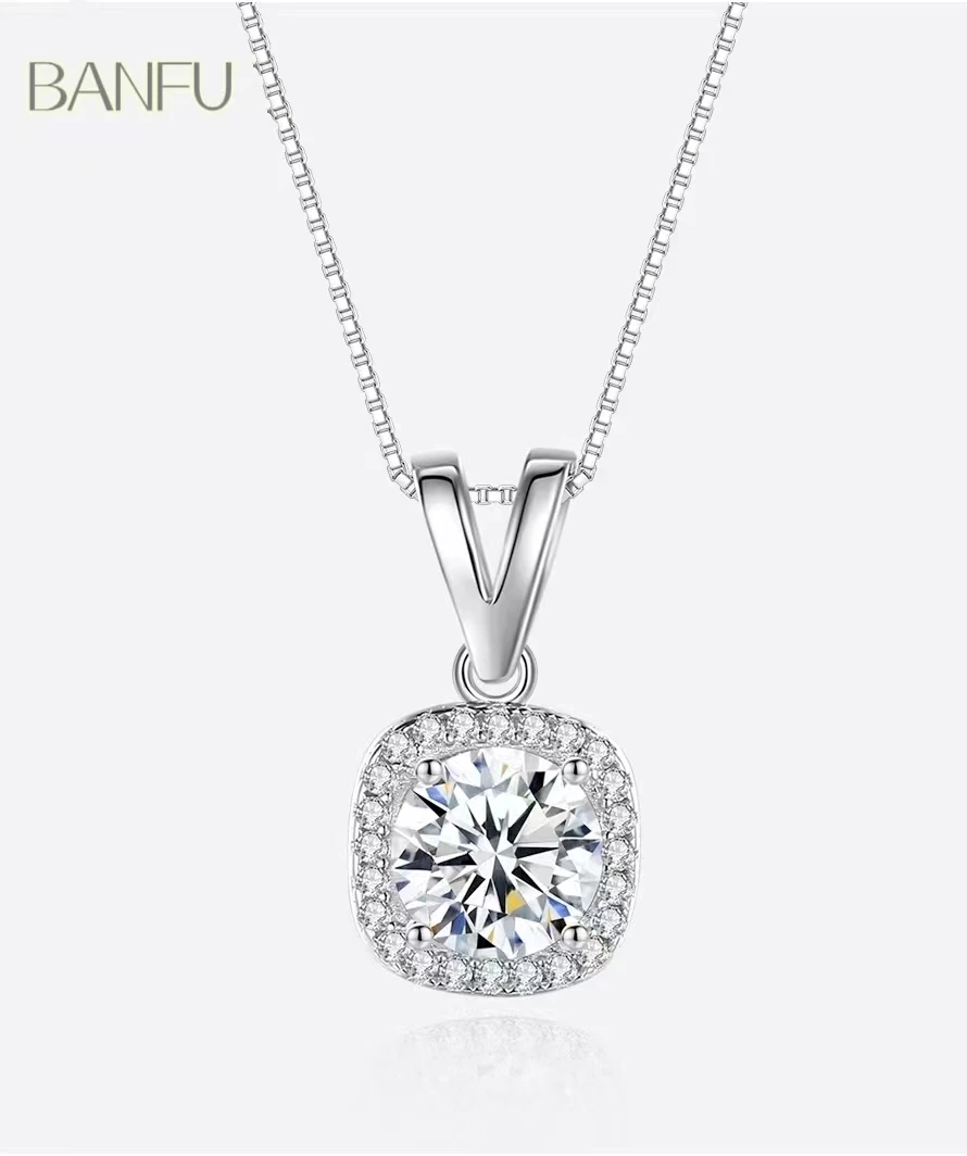 

Ожерелье с сертификатом Moissanite GRA, реальное женское ожерелье для помолвки, ювелирные изделия для невесты