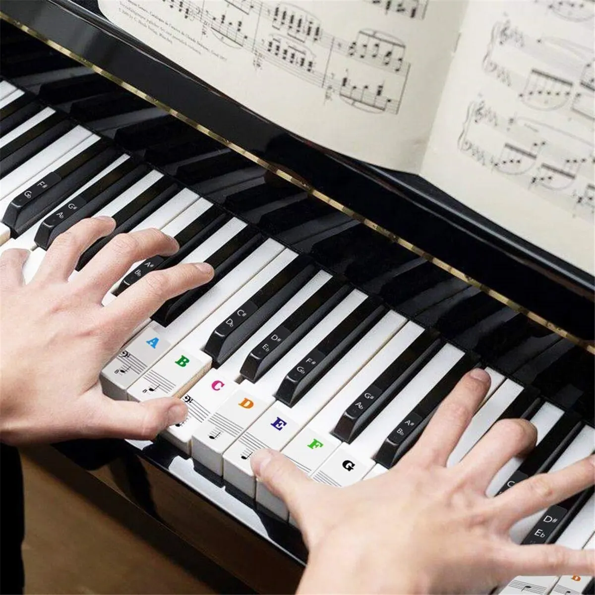 Klavier tastatur aufkleber für 37 49 54 61 88 weiße und schwarze Tasten Musik elektronische Klavier tastatur Notiz aufkleber – Detail 6