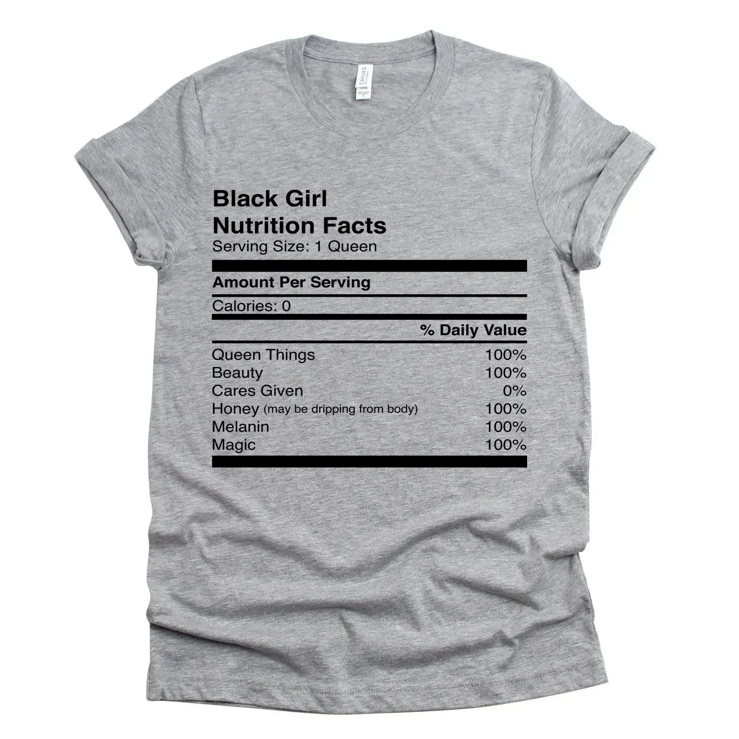 

Black Girl Nutrition Facts T-shirt Women Melanin Shirt Queen Nutrition Facts Shirt Humor Tees For Women 2024 y2k top Cotton