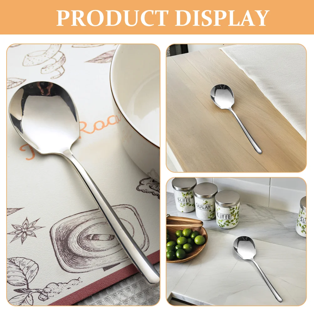 Large Capacity Serving Spoon Stainless Steel Spoon for Home Restaurant Hotel Multi-Functional Serving for Soup et