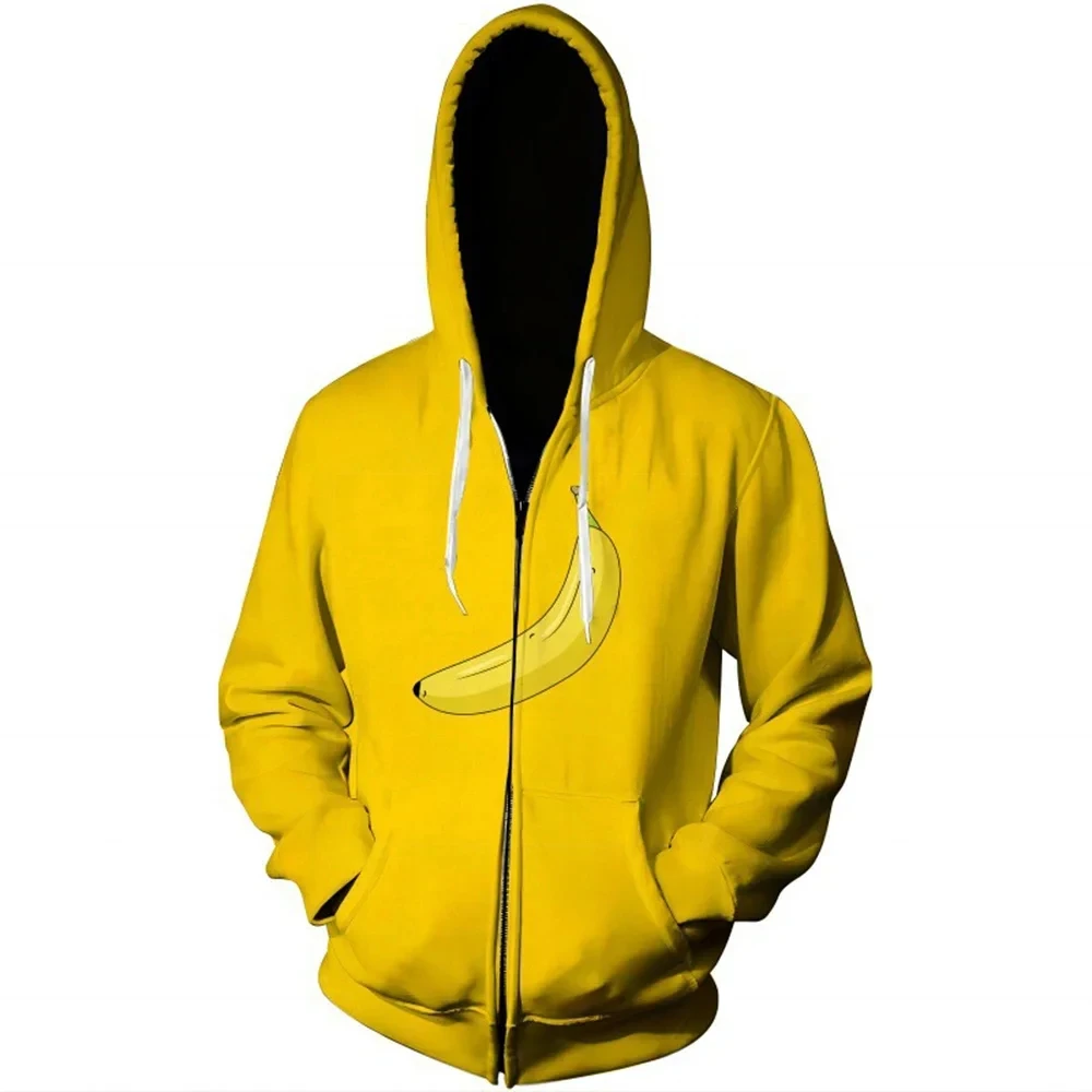 

2023 Europe and America Funny Men's 3D Printing Hoodie Sweater Fashion Banana Pattern Printing Large Size Handsome Simple Hoodie