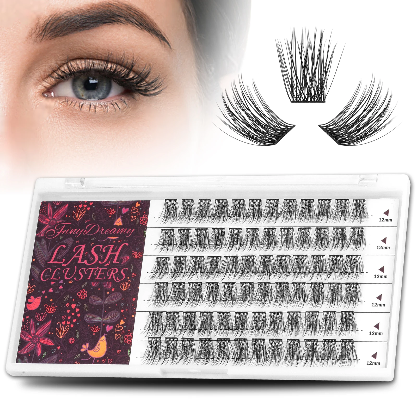 

DIY Cluster Lashes 72pcs Individual Segmented Eyelash Extension C Curl Fluffy Soft Natural Eyelashes Mix Length Makeup Free Ship