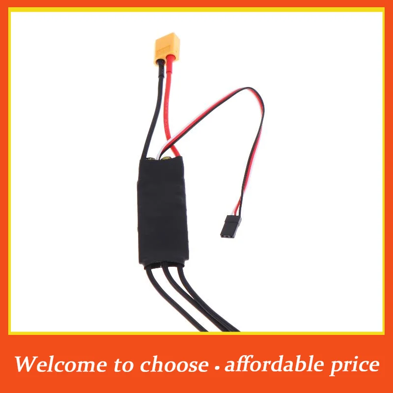 Contrôleur bidirectionnel haute performance ESC Brushless 30A 40A pour Bateau RC montrant les connexions