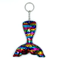 Reflective Mermaid Keychain Fashion Sequin Mermaid Tail Accessories Car Luggage Pendant Wholesale Keychain Pouch 2