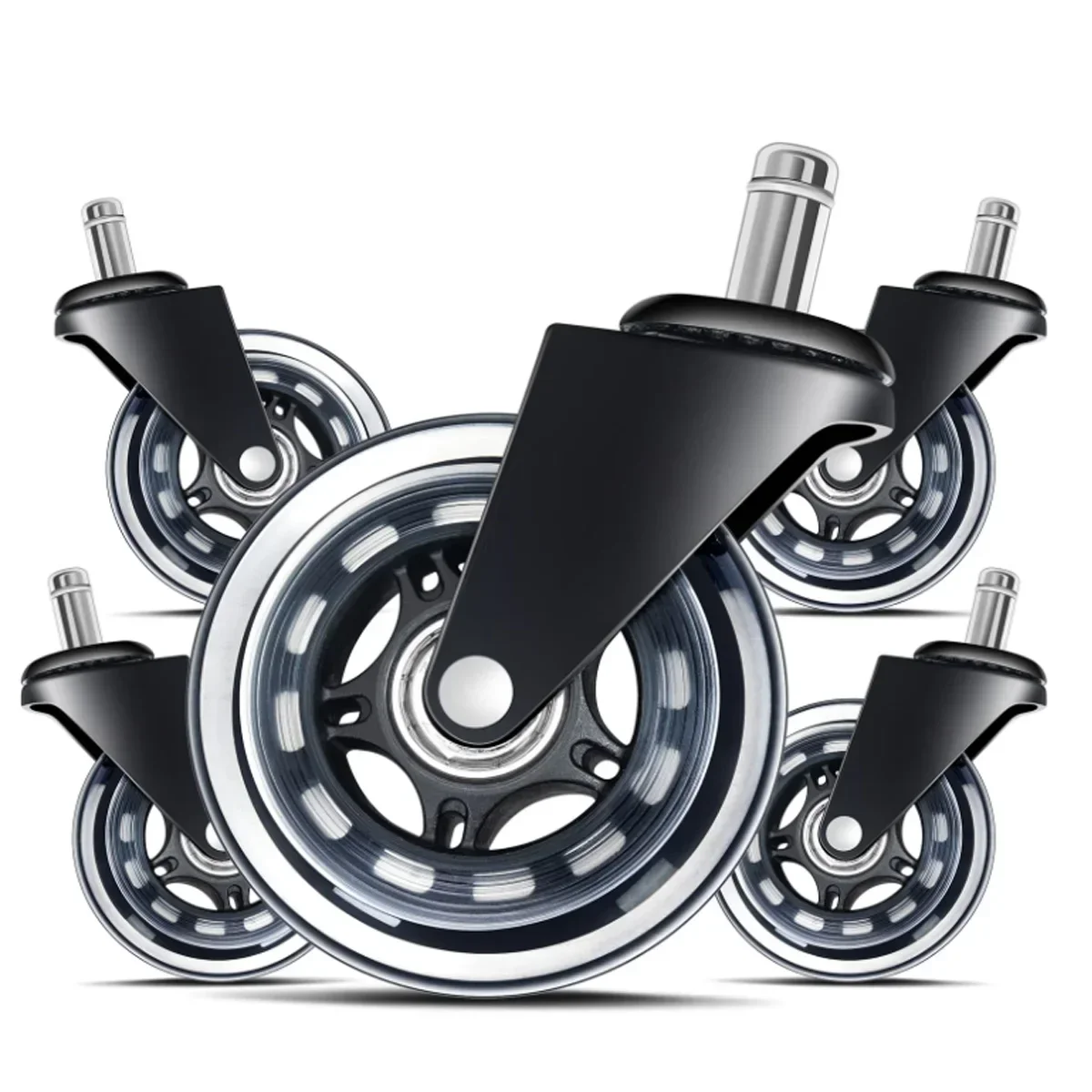 Office Chair Caster Wheels 3 Inch Swivel Rubber Caster Wheels Replacement Soft Safe Rollers Furniture Hardware 1/3/5PCS