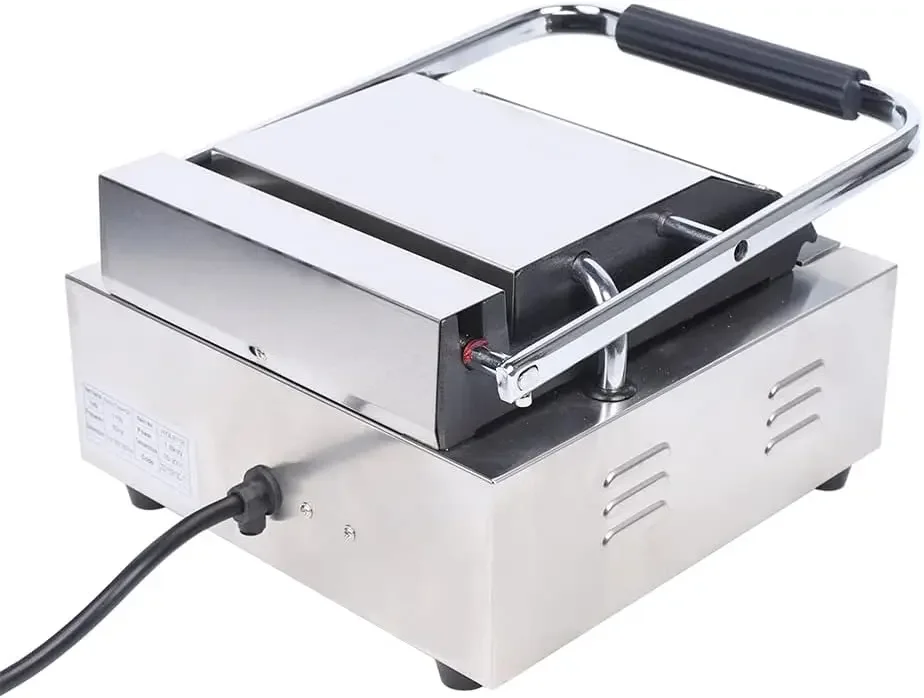 Electric Griddle, 110V 1800W Sandwich Single Panini Press Grill Maker Toaster, Smooth Flat Surface Sandwich Maker With Cleaning 3