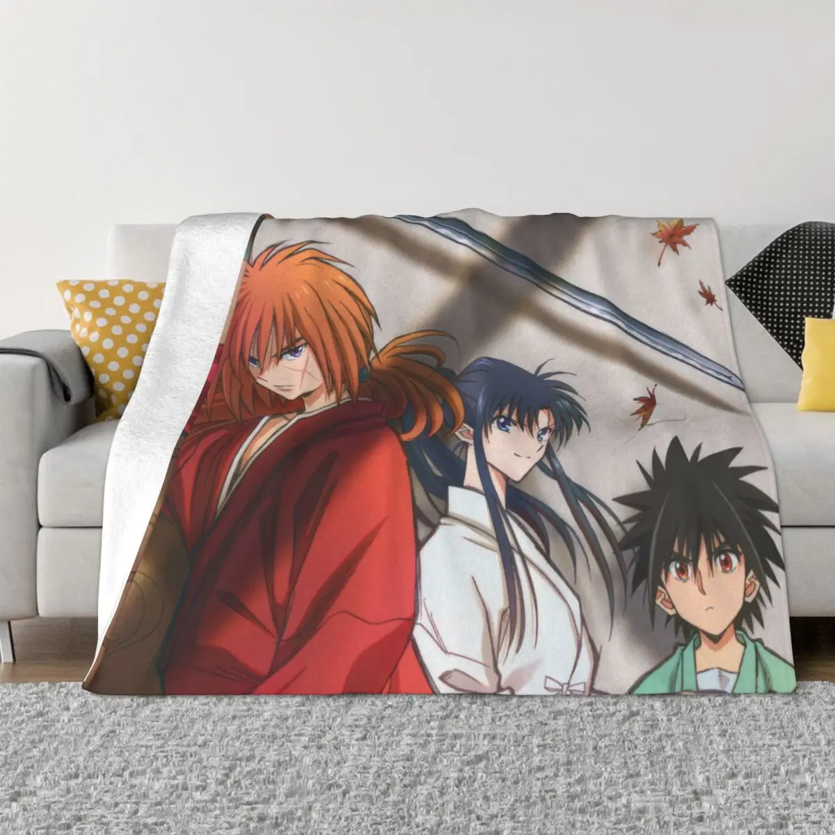 

Одеяла для манги Rurouni Kenshin, флисовое покрывало для спальни