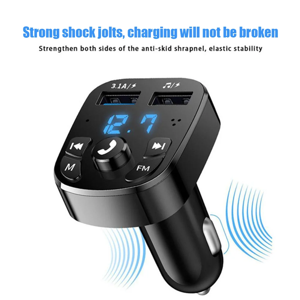 Olaf Car FM Transmitter Bluetooth 5.0 Handsfree Car Kit Audio MP3 Modulator 2.1A Player Audio Receiver 2 USB Fast Charger car charger car phone charger