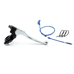 Premium Motorcycle Clutch Lever Handlebar with Clutch Cable - 7/8'' 22mm, 39 Length (Blue Set B)