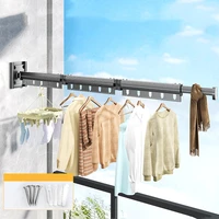 Household Clothing Drying Rack Wall Mount folding Drying Rack Balcony Bedroom Aluminum Alloy Towels Laundry Hanger Space Saver 1
