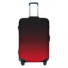 Bright Red And Black Ombre Suitcase Cover Flight Minimalist Gradient Useful Luggage Supplies Business Protector 2