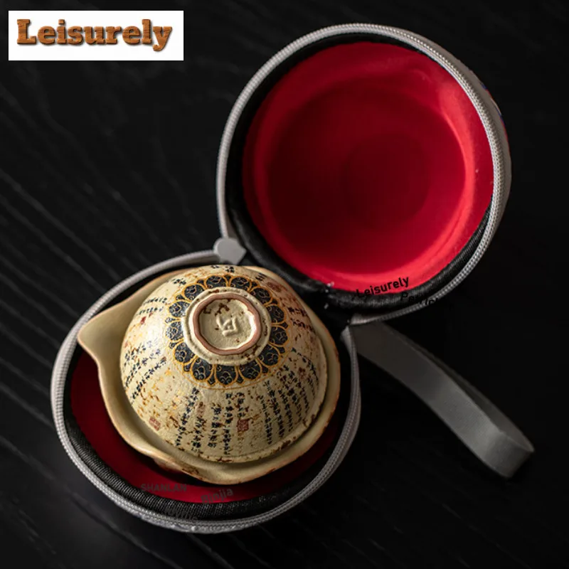 Blue And White Firestone Red Tea Set Complete Set Luxury Tea Ceremony Set Tea Soaking Teapot And Tea Cup Set Tea Services Craft