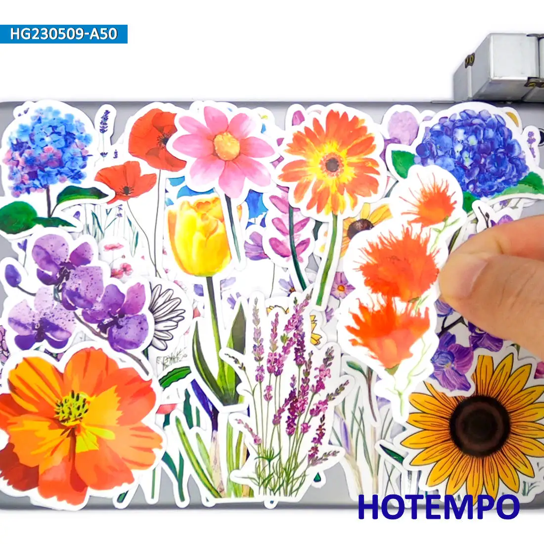 

20/30/50Pieces Cute Flowers Beautiful Blossom Colorful Plants Stickers for Kids Scrapbook Luggage Bike Car Phone Laptop Sticker