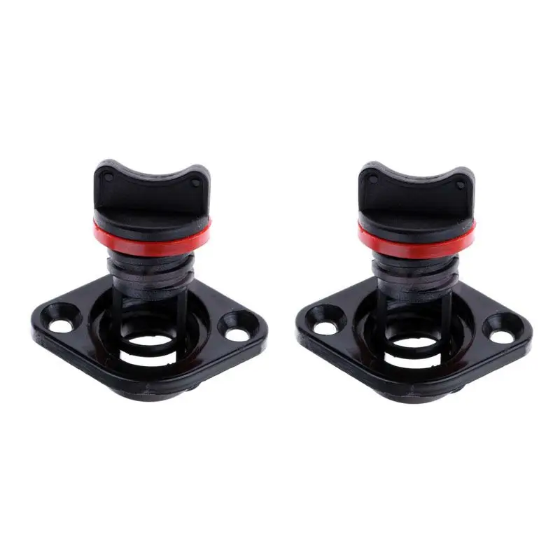 2Pcs Boat Black Nylon 1'' 25MM Hole Drain Plug Kayak Yacht Hull Transom Bung Replacement Fitting isure marine 2pcs black white boat kayak black plastic 30 degree rod holder square plate straight head