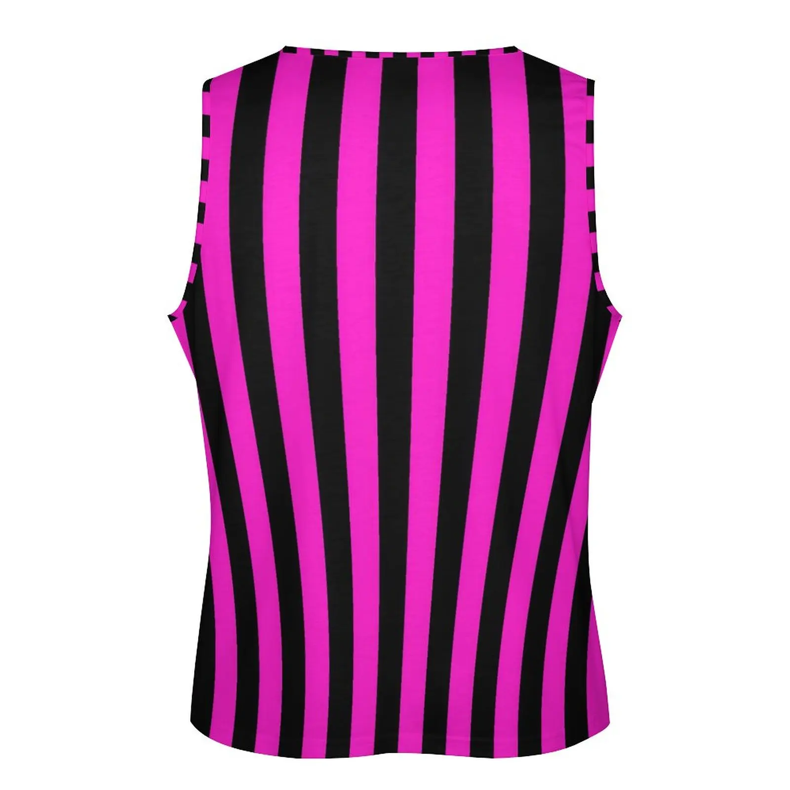 Vertical Striped Summer Tank Top Pink And Black Workout Tops Men Design Sportswear Sleeveless Shirts Large Size 4XL 5XL