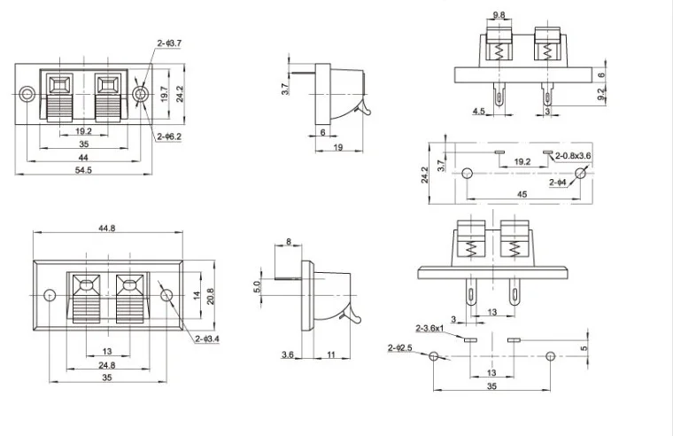 Cltgxdd 1 stücke 2 3 4 6 8 10 12 14 Positionen Stecker Terminal Push-In Jack Last Frühling audio Lautsprecher Terminals Steckdose Clip – Detail 8