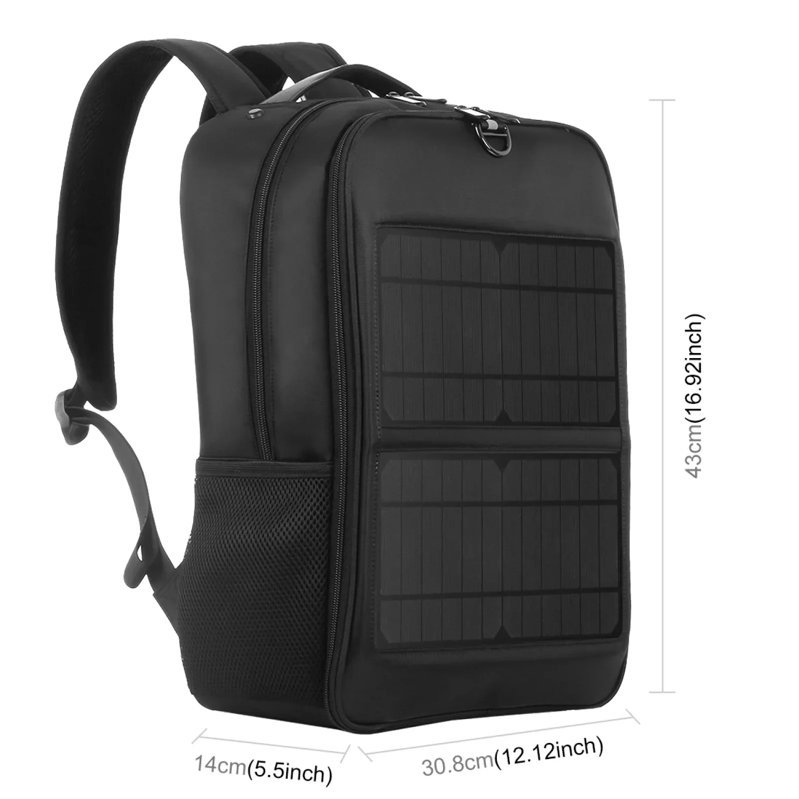 Solar Backpack 12/20W Panel Powered Laptop Bag Water-resistant Large Capacity with External USB Charging Port New men's bag 4
