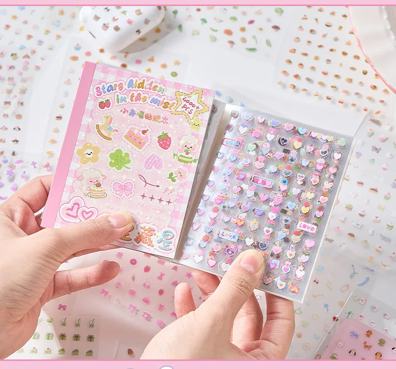32Pcs Cute Cartoon Small Label PET Stickers, Animal/Fruit Pattern, for Journal Marking Gift Tag DIY Craft Decor