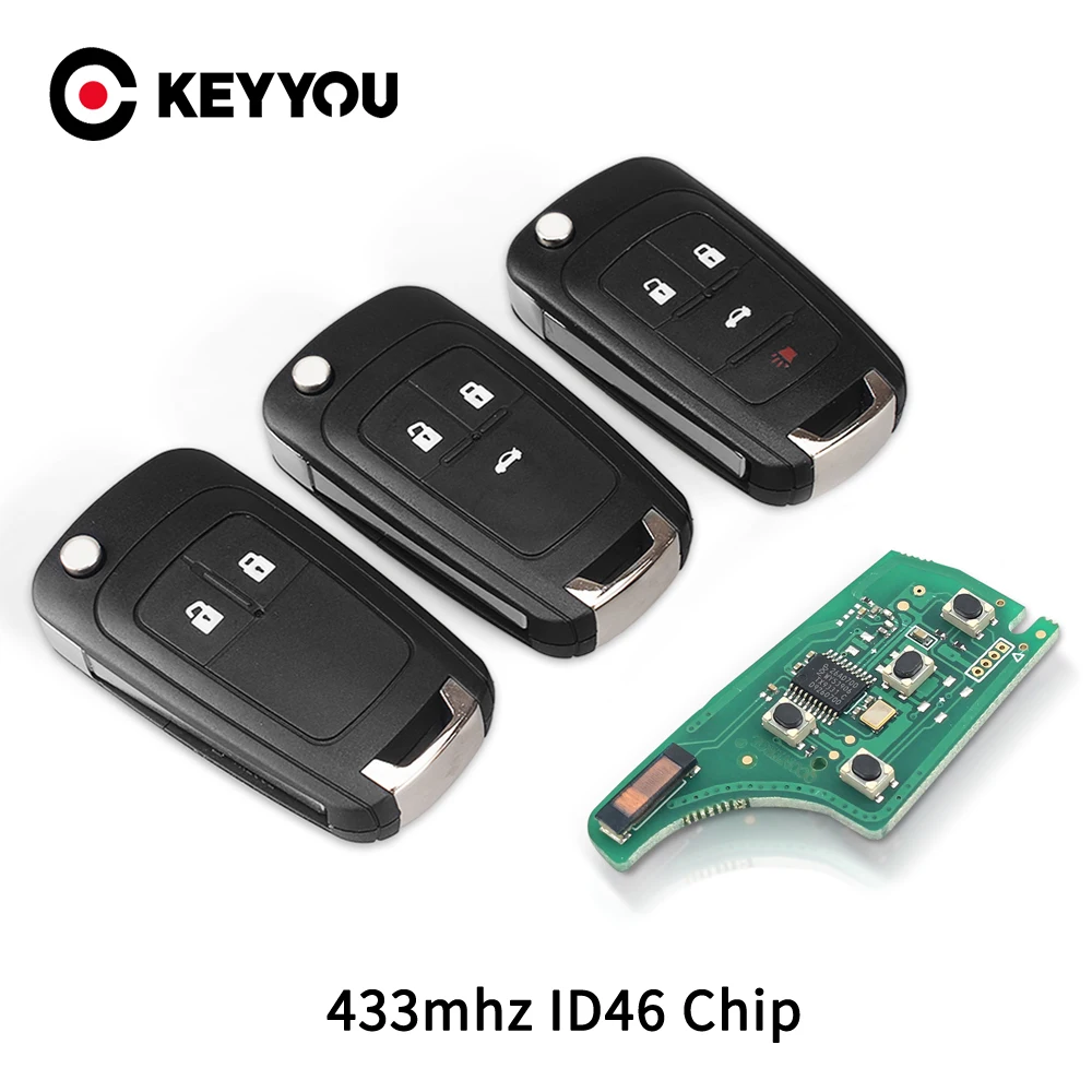 KEYYOU Geändert 2/3/4BT Fernbedienung Auto Schlüssel 315/433 MHz ID46 Chip Für OPEL/VAUXHALL Astra J Corsa E Insignia Zafira C 2009-2016