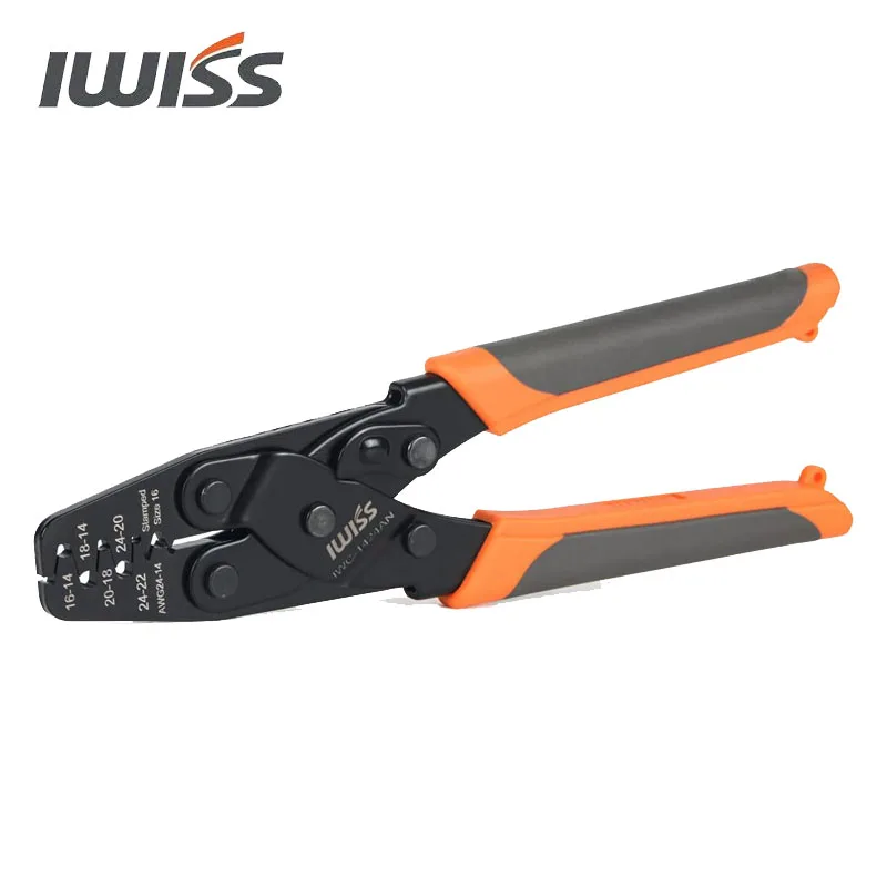 

IWISS IWC-1424A/B/AN Non Insulated Open Barrel Terminals Crimping Tools AWG14 to AWG24 Wire Crimper Automotive Aftermarket Tool