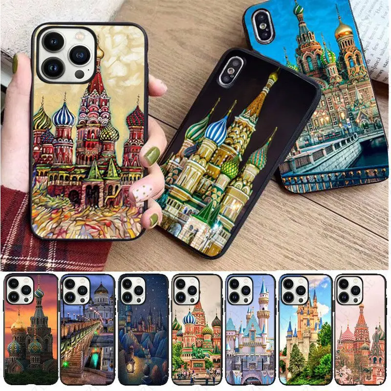 Soft Funda Russia Red Square Moscow Cover Per Iphone 15Pro 14Pro 11Pro 12 13Pro Xs Max 7 8 Se Xr 12Mini 15Plus Custodie Coque