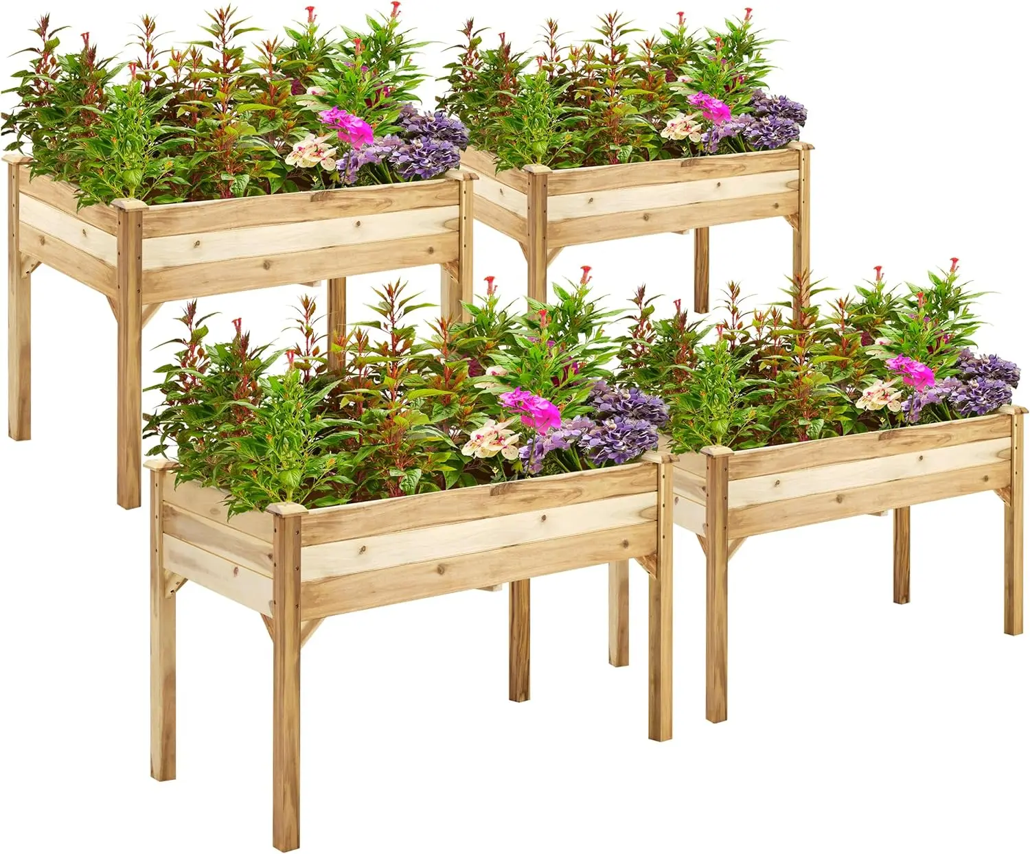 Acacia Wood Raised Garden Bed with Legs (48"x24"x30") 1