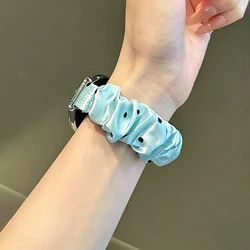 Stylish Scrunchies Stretchy Fabric Watchband - Elegant Replacement Wristband - 20mm (Light blue)