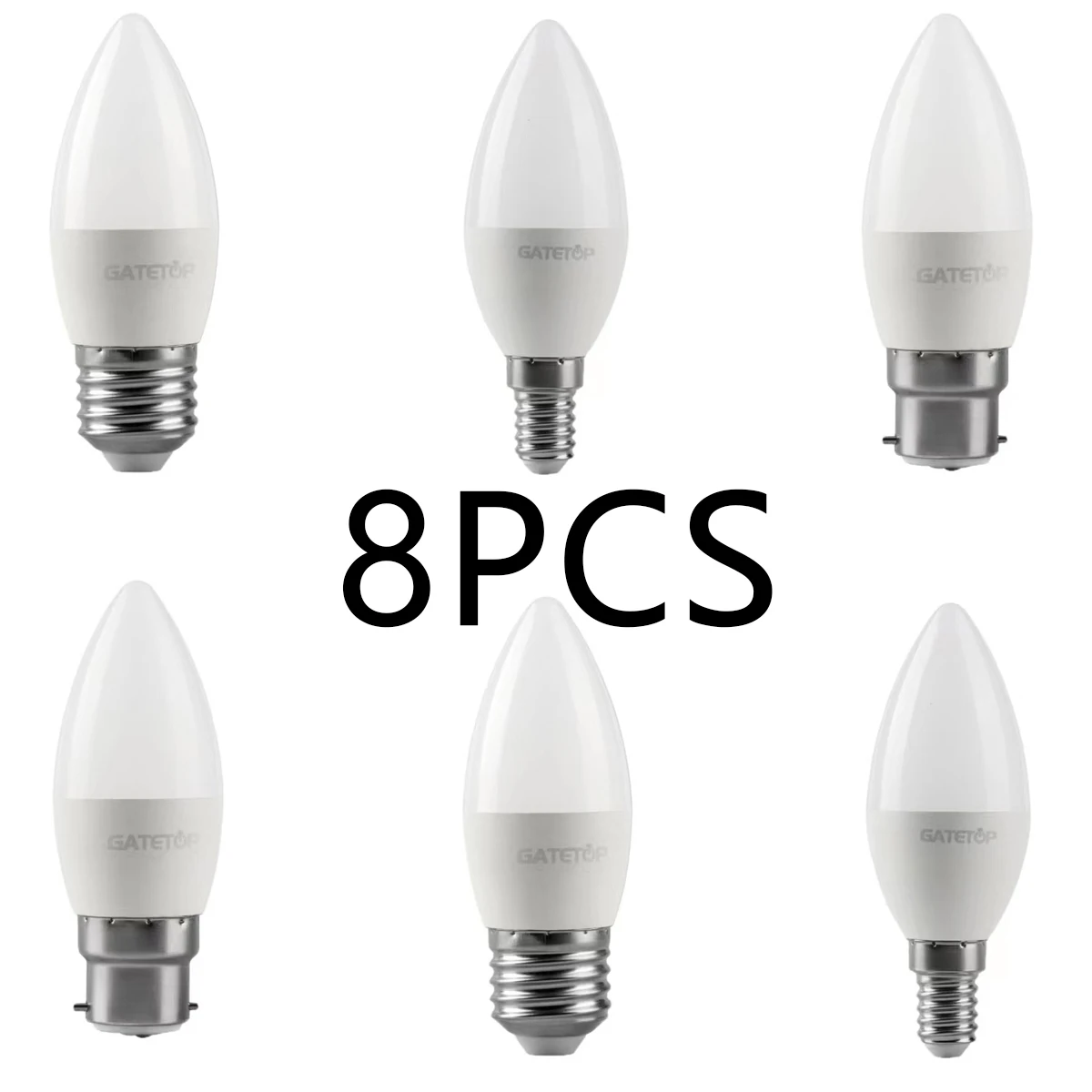 

8Pcs 220V Led Bulb C37 3W-7W E27 B22 E14 Warm White Day White Cold White Lamp For Home Decoration